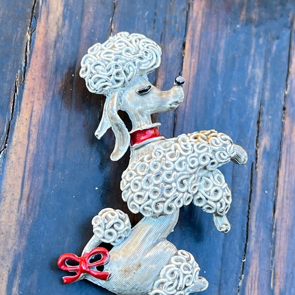Epic Vintage Ceramic Poodle Pin 🐩 - Picture 3 of 6